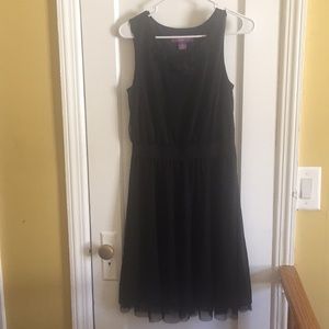 Black lace dress with flower neckline
